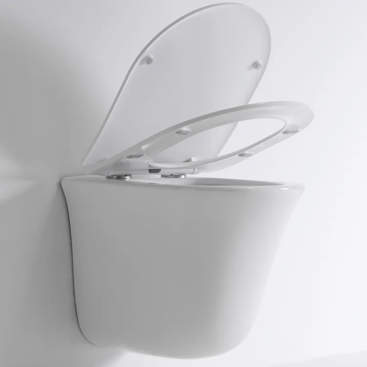 47cm length wc New model Rimless wall hung toilet in smooth design and saves space