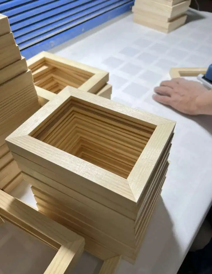 Handmade Pine Wooden DIY Stretcher Bar Solid Wood Photo Frame Canvas Frames For Painting natural color