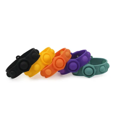 Popular Design Decompression Finger Pop It Fidget Toy Bracelet Relax Silicone Wristband Bracelet