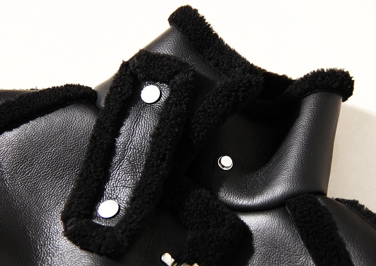 Winter Jacket Slantingwoolccasualmen Winter Coat Fur Stand Collar Articles En Ltrendy Manteaux Winter Motorcycle Thickenedwomen
