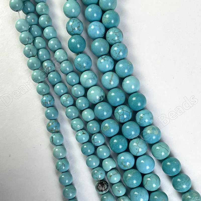 Wholesale Hot Gemstone Loose Beads Blue Natural Turquoise Beads For Jewelry Making 6mm 8mm 10mm