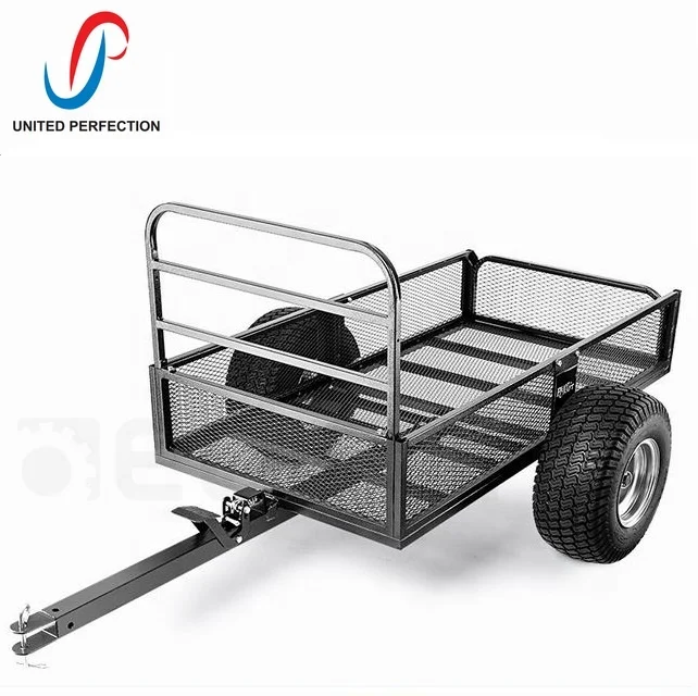 Low MOQ Heavy Load Small Steel Dump Trailer Best Price Garden ATV Cart with Foldable Sides ATV Trailer