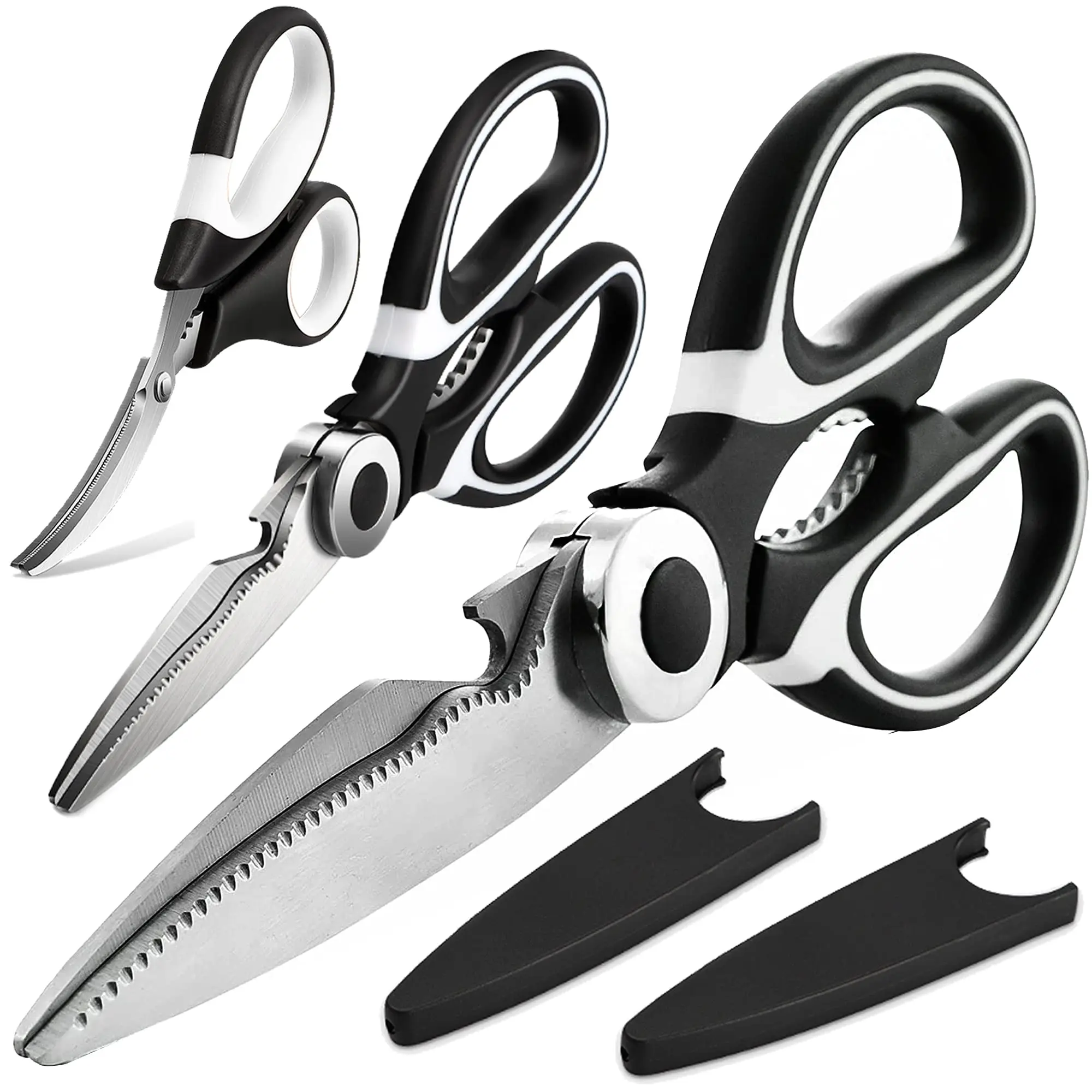 Professional Stainless steel kitchen scissors bird cutting vegetable meat chicken bone fish beer opener multipurpose scissors