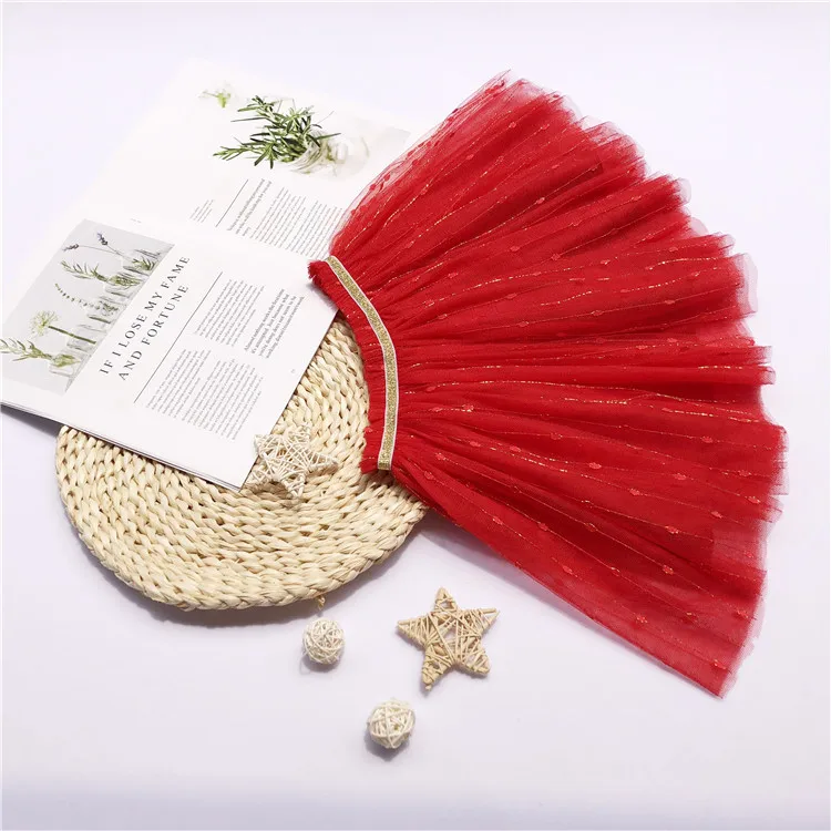Children Toddler Girl Chiffon Sequin Ballet Dance Tulle Skirts Solid Red Navy Blue White Baby Girls Glitter Sparkle Tutu Skirt