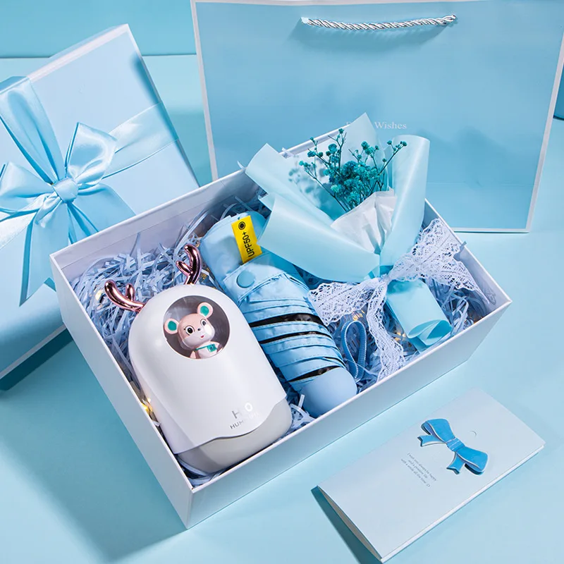 Umbrella Vacuum Christmas Gift Thermos Gift Set Towel Diary Souvenir Items Giveaways with Logo Anniversary Birthday Business