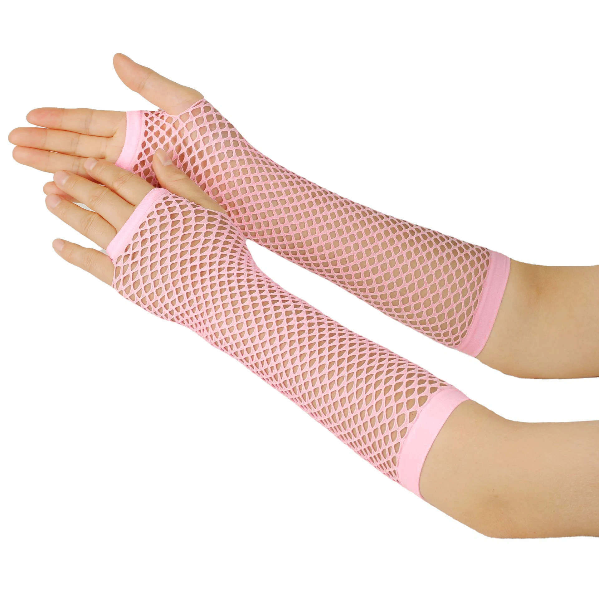 Fishnet Gloves for Women and Girls Long Mesh Fingerless In Theme Party Costume Accessories Gloves 80s Mesh Gloves
