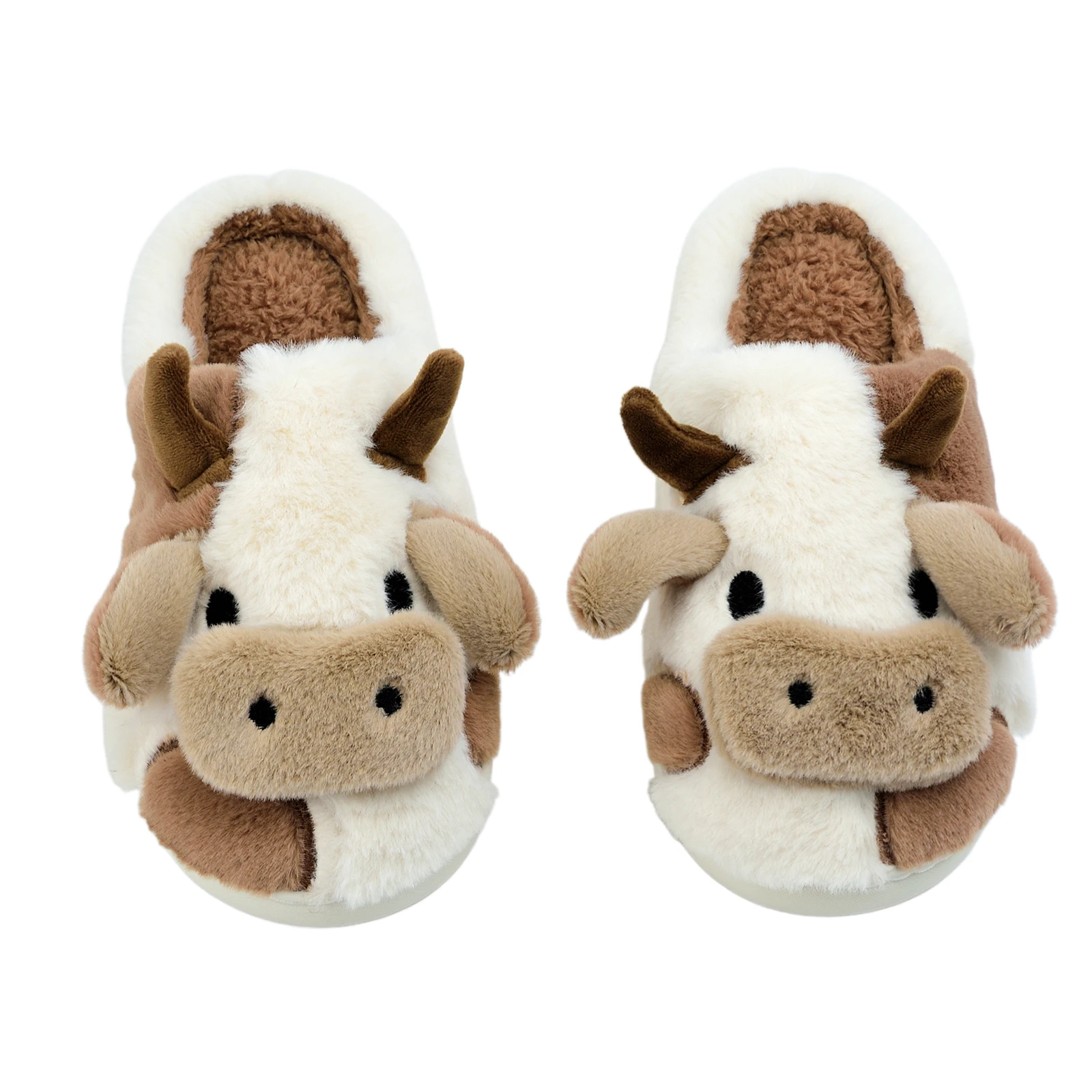 XIXITIAO Cow fuzzy animal Plush woman Shoes Hot Sale Cute Warm Home Indoor Winter Cotton fashion fur slippers for woman girls