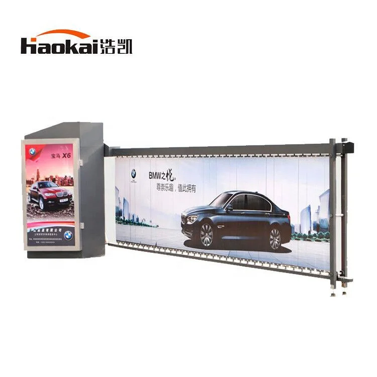 4m straight intelligent led parking advertising fence boom barrier gate