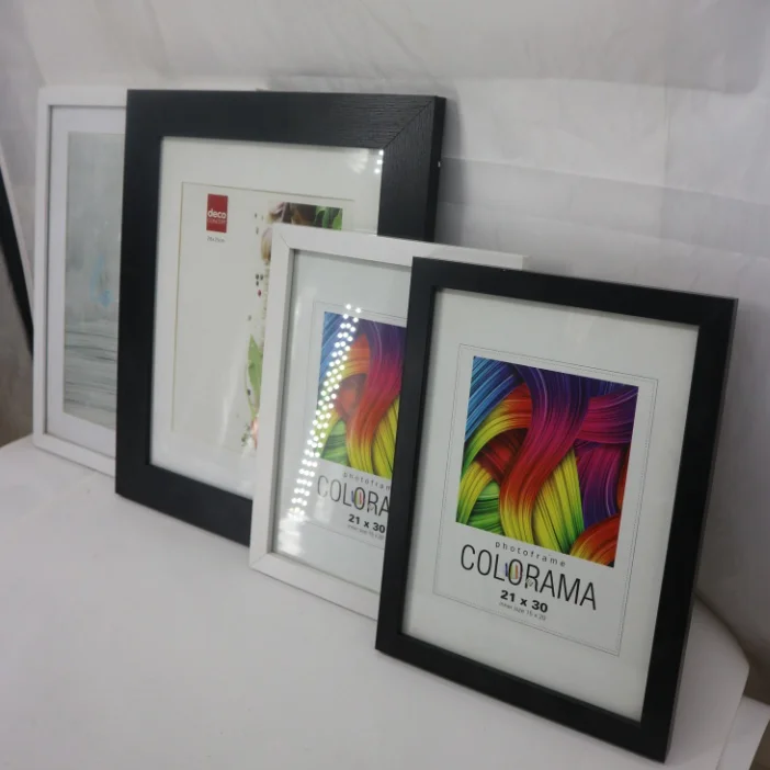 Eco-friendly Simple black profile MDF wood framed photo frame A4 MDF picture frame decoration frames15x20cm or customized size