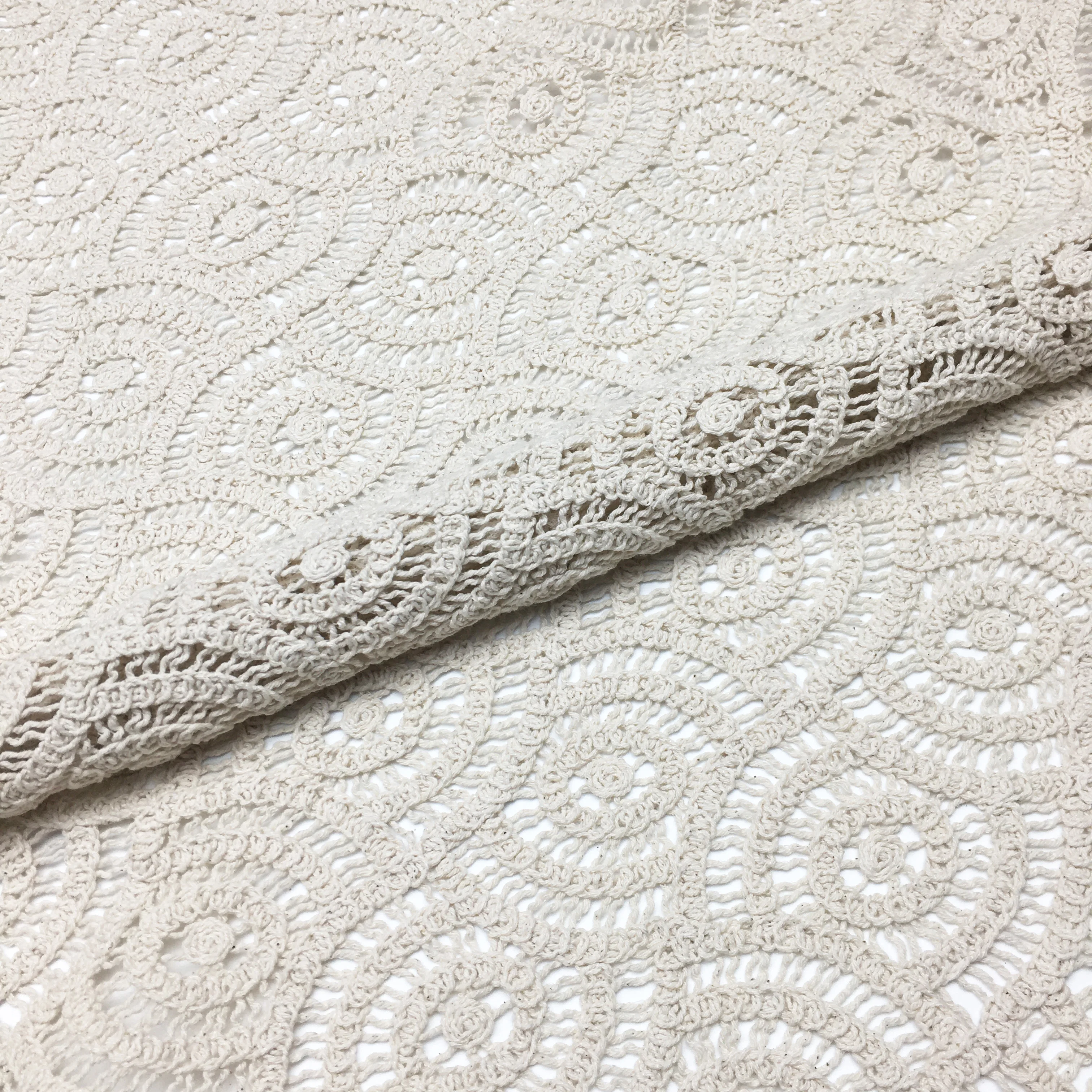 
2021 Factory supply cotton cords crochet design soft latest embroidery textiles fabric for garment material 