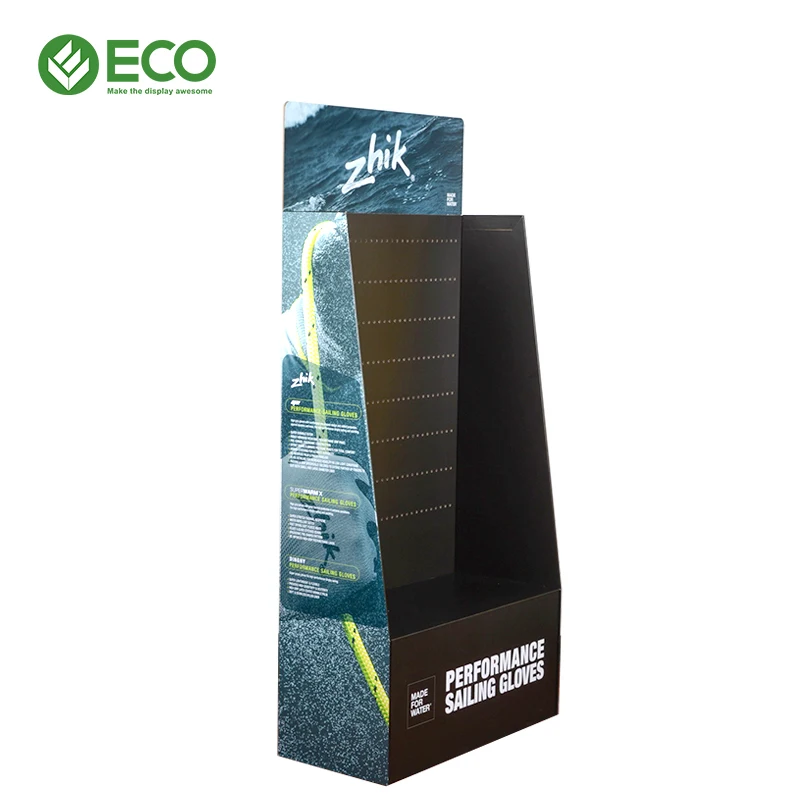 Розничная продажа перчаток для супермаркетов картонная полка бумага Гофрированный Магазин картонный напольный дисплей с крючками