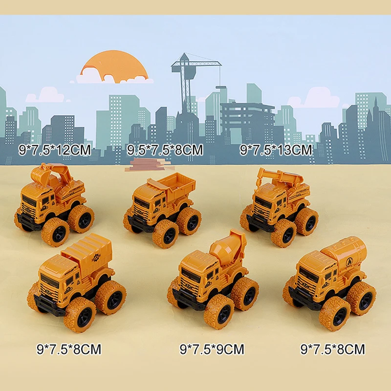 Mini Inertia Car Toys engineering Truck Models Pull Back  Vehicle  Engine Fun Interactive Toys