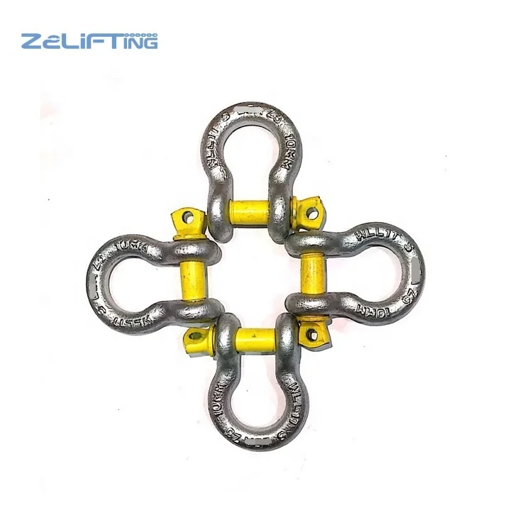 Heavy duty galvanized Bow shackle / D ring shackle for lifting