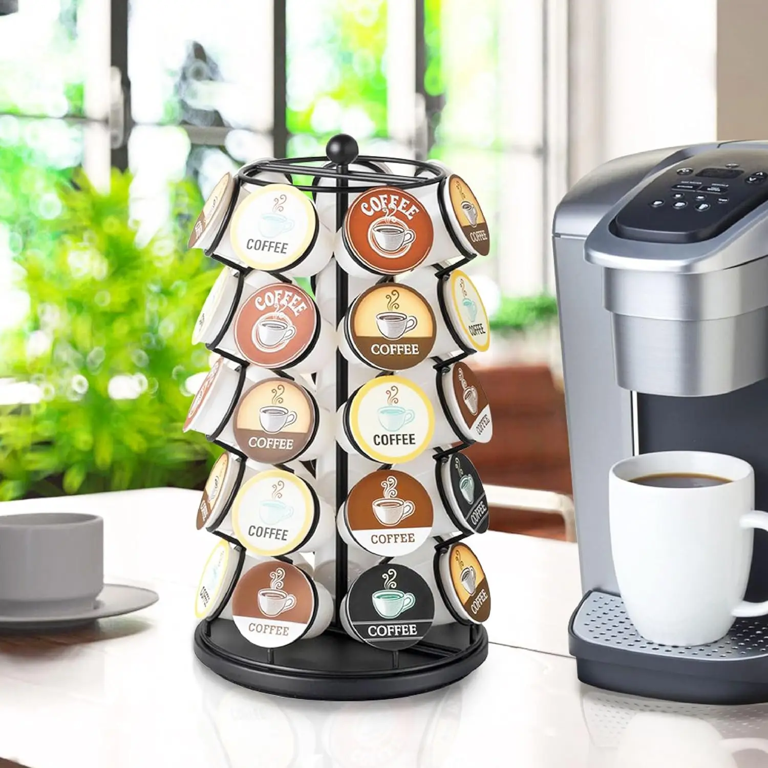 Черный 5-слойный держатель капсул K-Cup вращающийся подставка для кофейных организации и хранения комнаты в общежитии