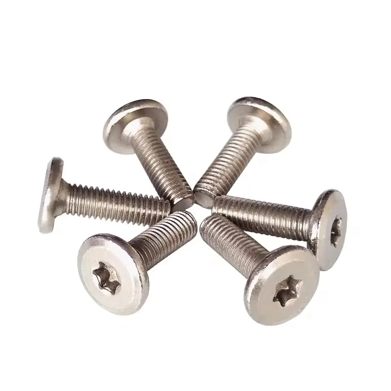 Factory wholesale 304 stainless steel centimeter six-petal plum ultra-thin ultra-low flat crystal round head bolts and screws