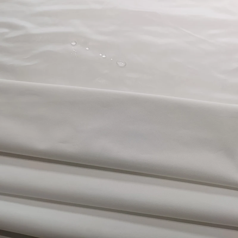 New product 100% polyester waterproof tela ultra ligera con pelicula tpu 75D mechanical ns lycra clear film fabric for jacket