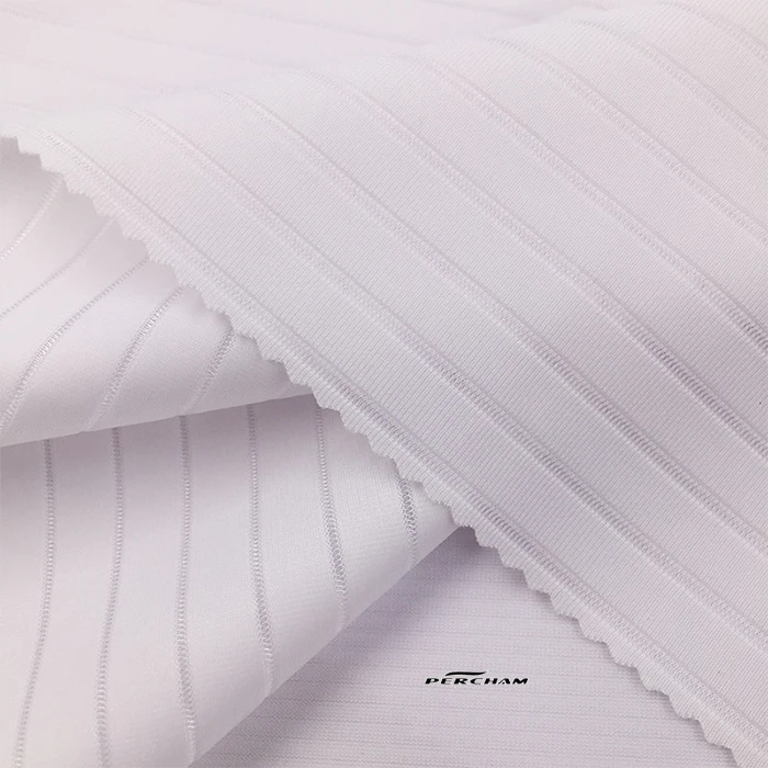Breathable mesh polyester spandex stripe jacquard fabric available sublimation printing arm sleeve panel cycling jersey fabric