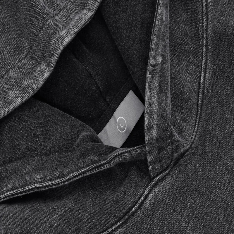 Vintage Blank Washed Hoodie Hip Hop Pullover Wholesale Custom Logo Cotton Oversized Acid Wash Hoodie For Men