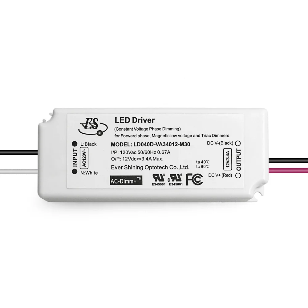 Es Ul 82% эффективность 120vac входного источника Питания Затемняя 1.7a 24vdc 40 Вт Светодиодный драйвер постоянного