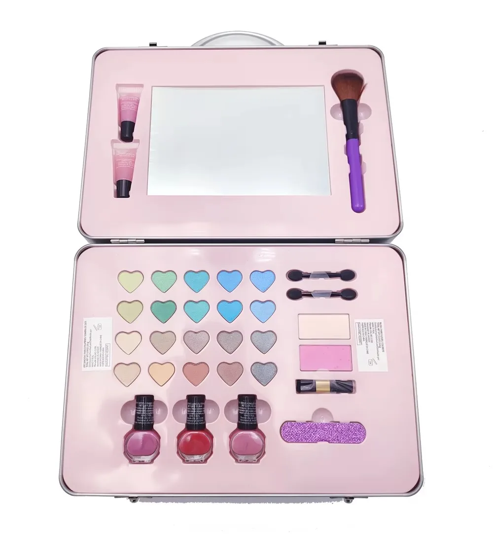 Fashion Baby Makeup Box Cosmetics Suitcase Children Toy Washable Makeup Kit Kids Makeup Kit For Girl Real Make Up Set