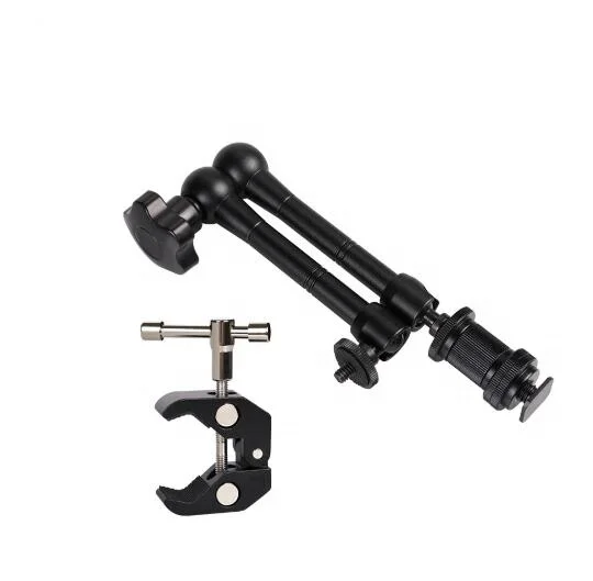 Takenoken Photo Studio Accessories Pliers Clip Large Super Clamp with 11 Inches Articulating Friction Magic Arm for LCD Monitors