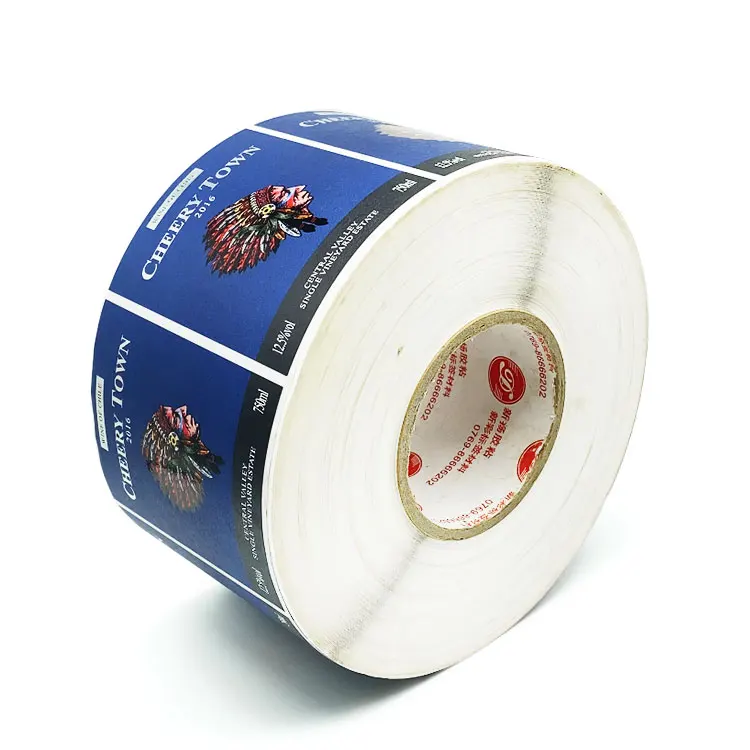 Custom high-end waterproof self-adhesive red wine whiskey sticker label