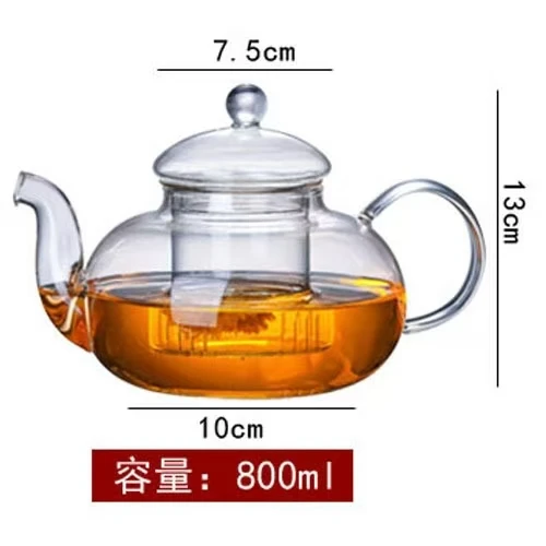 Прочный кухонный стеклянный чайник нагреваемый чайный сервиз 600 мл/800 мл/1000 мл фильтруемый для дома термостойкие Стеклянные Чайники