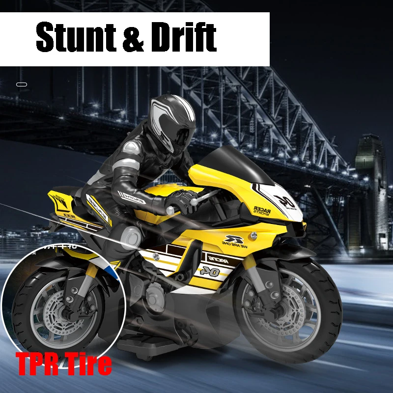 1:10 2.4GHz Electric Kids Toys High Speed Racing Motorbike RC Car Rotation and Drift Remote Control Motorcycle
