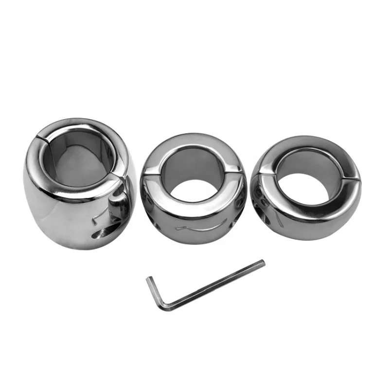 Height 30/40/60mm stainless steel testicle Ball Stretcher Scrotum cock ring metal locking pendant Weight for male sex toy