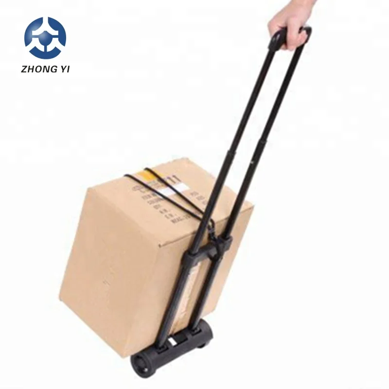 Plastic Folding hand truck  mini foldable luggage trolley Portable plastic luggage cart lightweight shopping cart