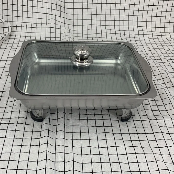 
Малазийский буфетный поднос из нержавеющей стали с четырьмя ножками, прямоугольный поднос 