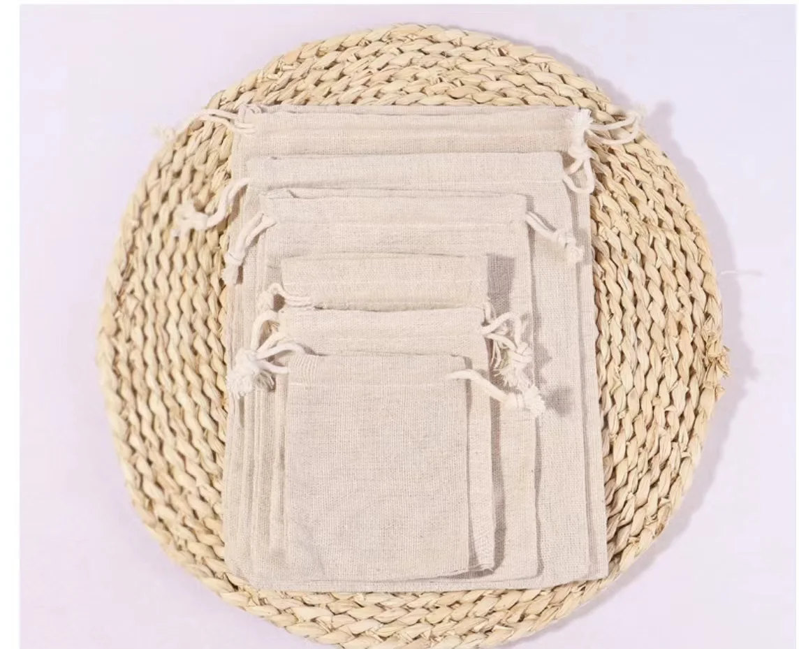 Custom Cotton Drawstring Pouch Bags Reusable Eco Friendly Blank Small Organic Cotton Drawstring Bag with Logo