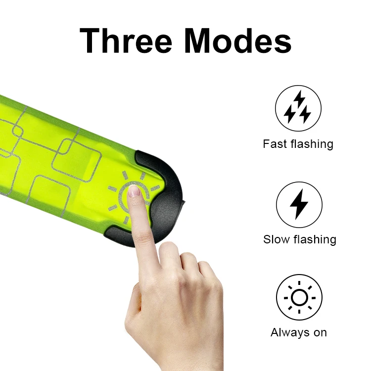 BSCI Factory Audit Custom Brand Logo Night Walking Safety Warning Led Slap Wristband Flashing Band Glow in the dark Sport Band