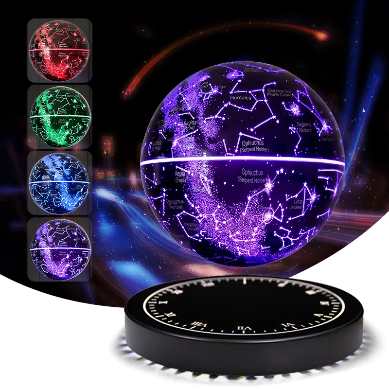 2023 New 14cm Ins 7 Colors RGB Starry Night Light LED Magnetic Levitating Floating Starry Moon Lamp For Birthday Gifts