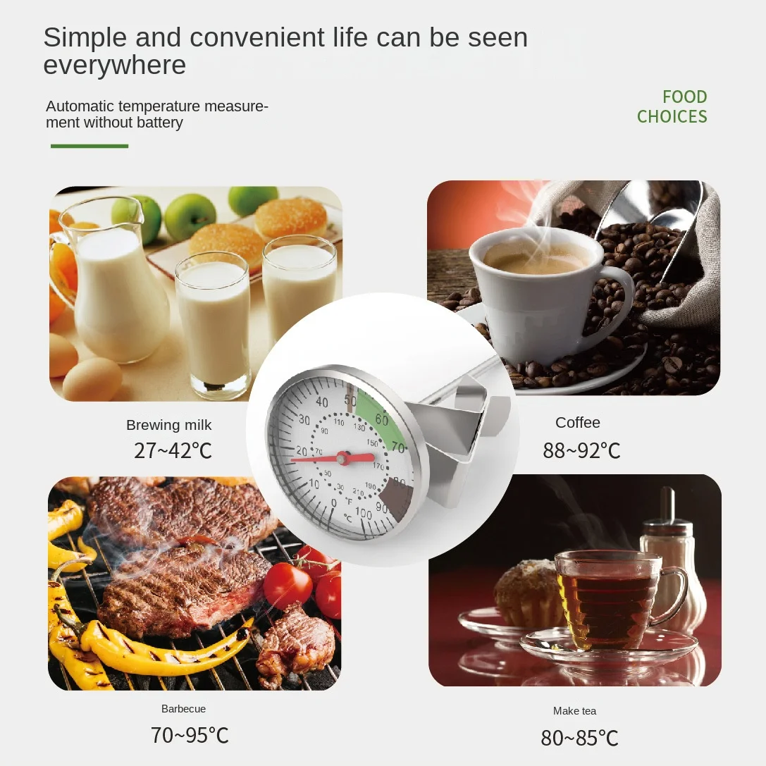 Bimetal Dial & Digital Stainless Steel Kitchen Food Baking Thermometer Probe BBQ Temperature Measurement Milk Coffee Other Foods