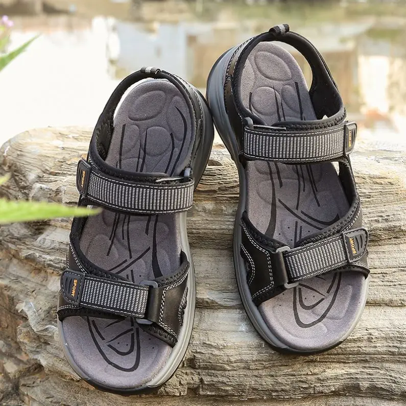 39-46 Genuine Leather Popular  Casual Style China Cheap Sandals Slider In Sandal