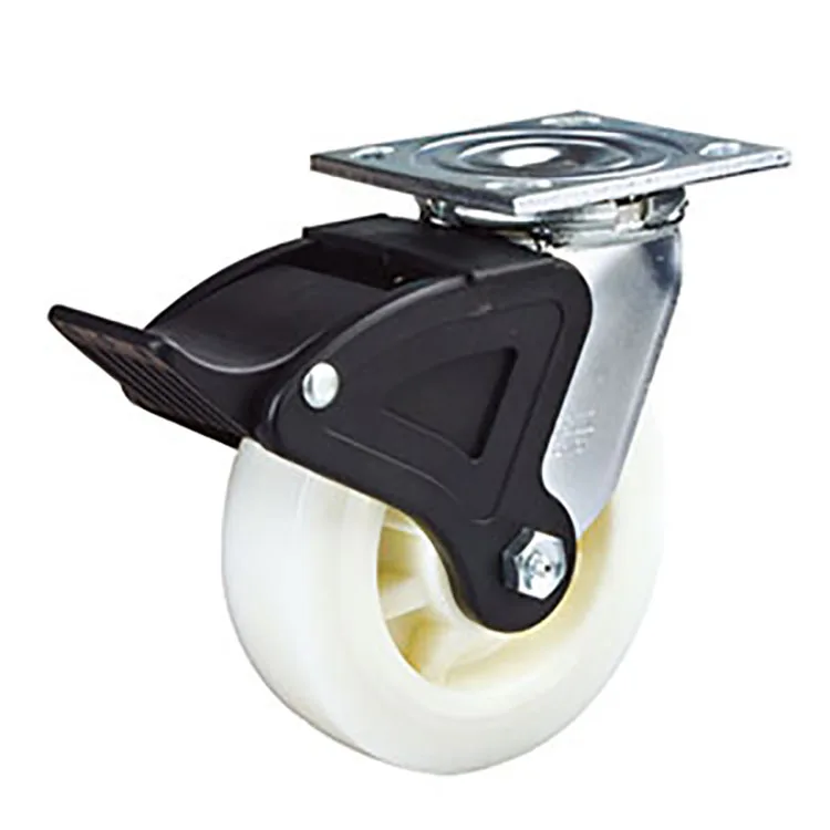 Heavy duty impact-resistance 4/5/6/8 inch nylon industrial casters nylon total lock brake caster wheel