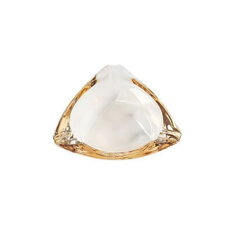 Stock Ready Soda-lime Glass Triangle Amber Ash Ashtrays Smoking Glass Custom