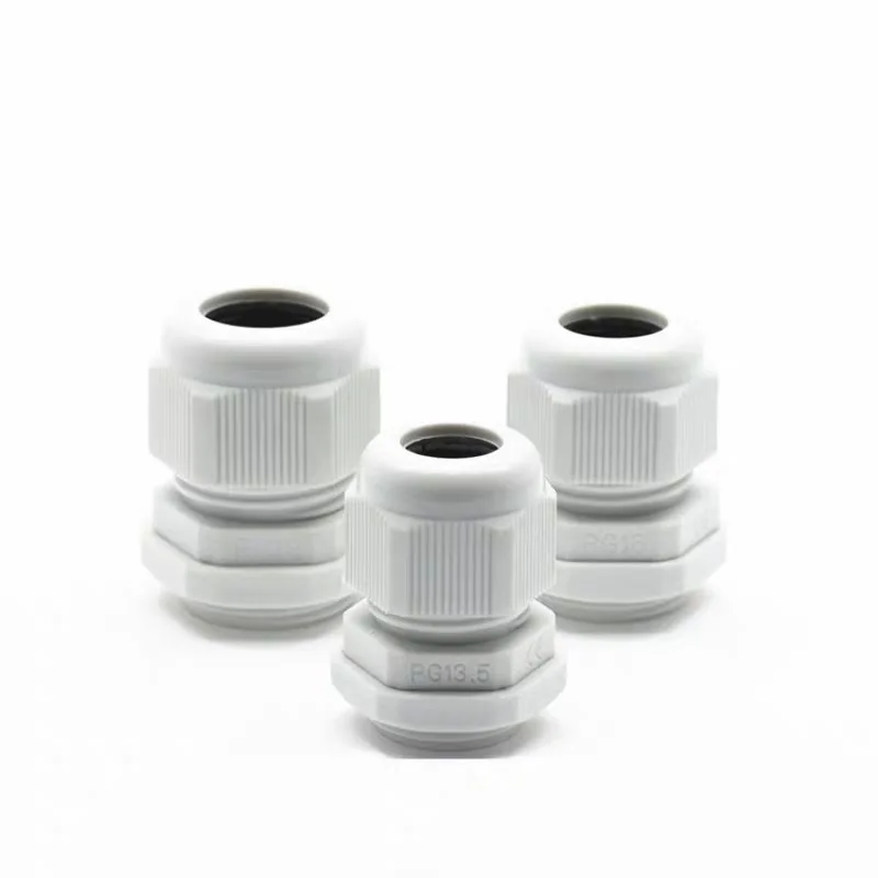 Cable Gland PG11 Plastic Waterproof Adjustable 5-10mm Cable Glands Joints With Rubber Gaskets Black White