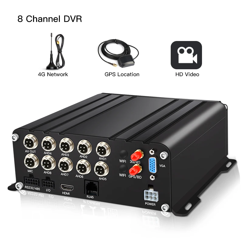 CCT 8-CH AHD 1080P HD 4G GPS  Hard Disk Storage Mobile Mdvr Car Mounted Video Recorder Truck DVR NVR Heavy Vehicle Solution
