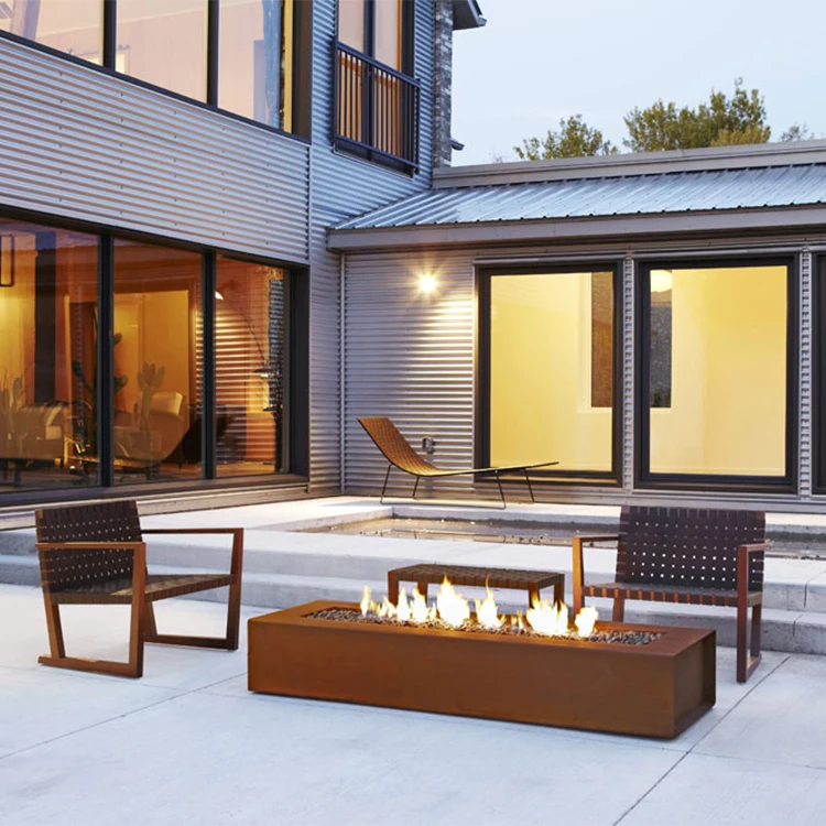 Открытый прямоугольный стол Corten стальной