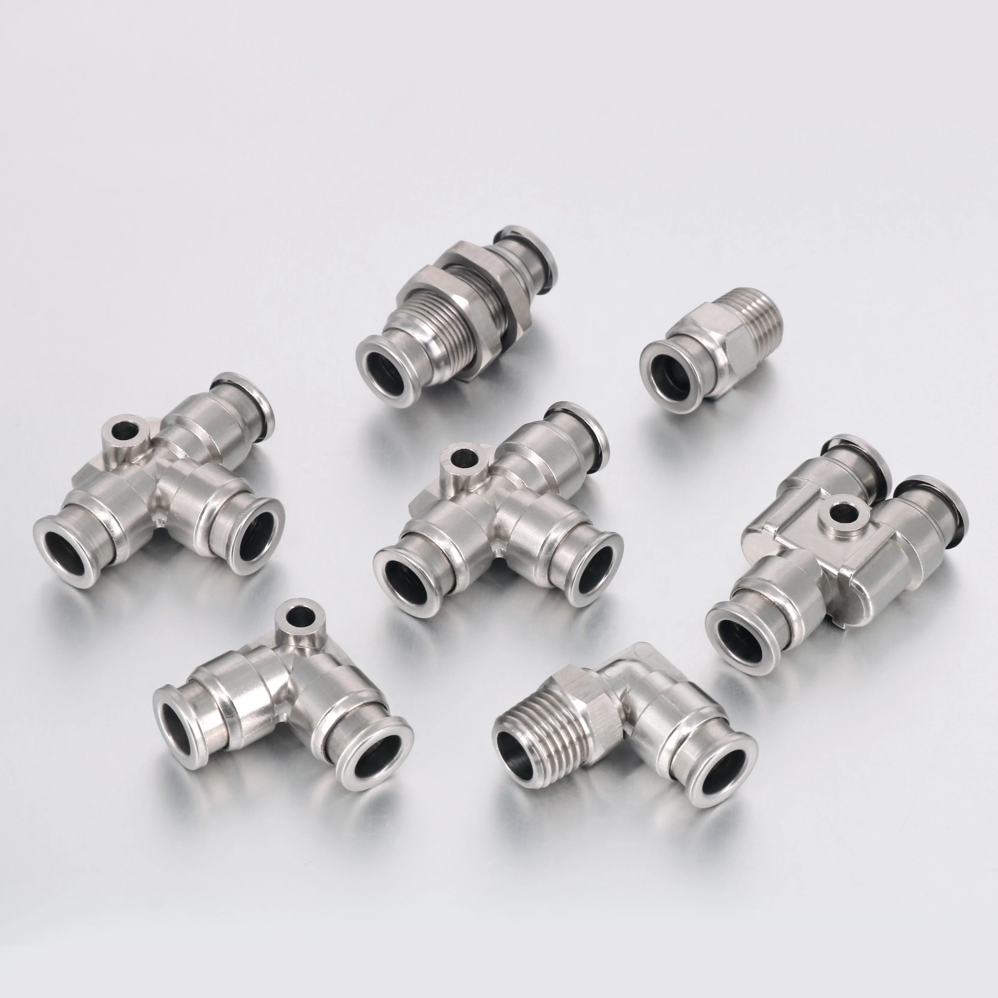 PM/PU/PV/PE/PY Quick Connect SMC Type Pneumatic Straight/Elbow Fittings Stainless Steel Push in Pipe Fitting