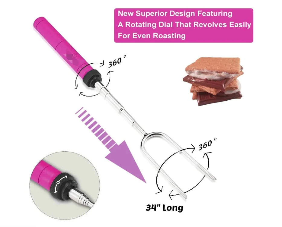 Wholesale Products Wooden Spinning Barbecue Fork Kitchen Bbq Grill Handles Meat Fork