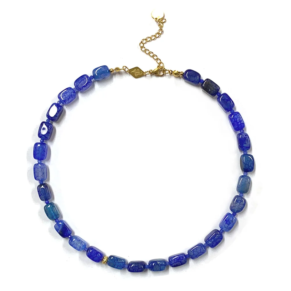 New Natural Stone Handmade Beaded Necklace Fashion Diy Natural Stone Custom Necklace