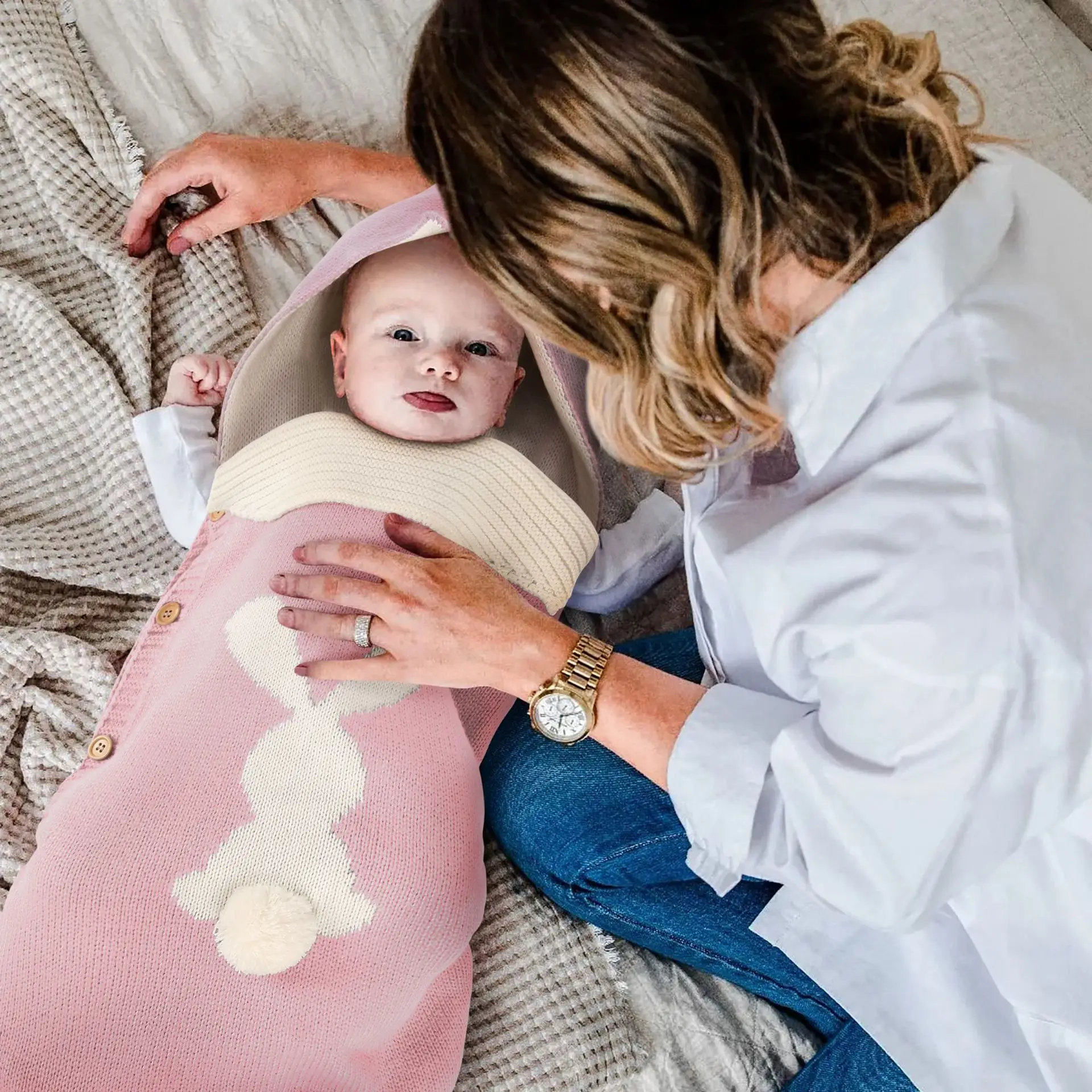 Winter Knit Envelope Newborn Kids Pajama Stroller Sleeveless Sleeping Sack Baby Sleeping Bags