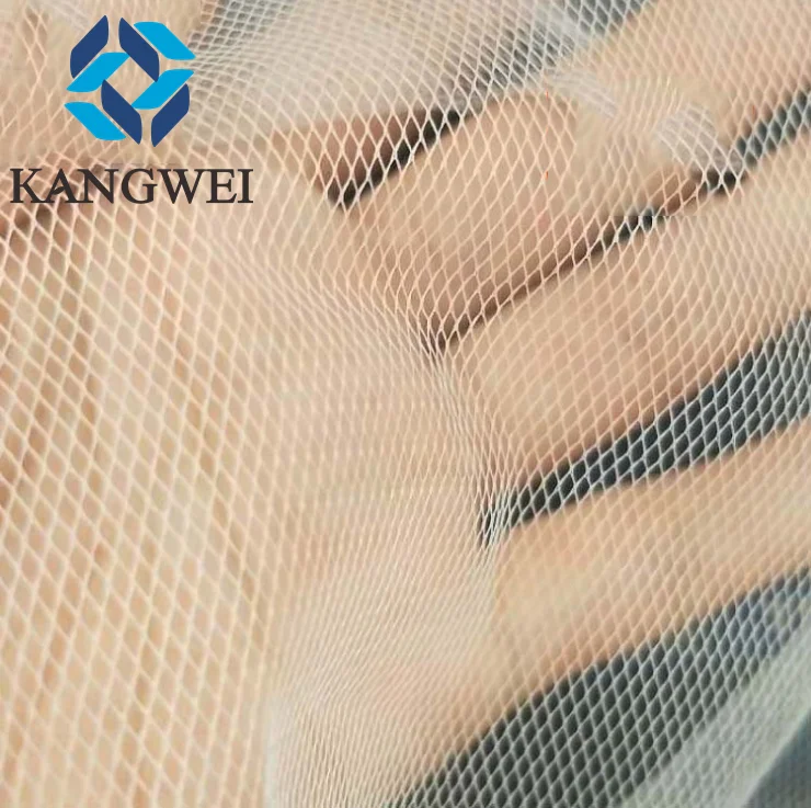 High Quality 50D Polyester Mesh Fabric Hard Stiff Warp Knitting Net for Wedding Dress Petticoat Fabric