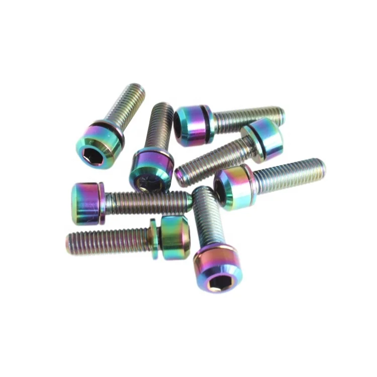 titanium bolt M6x20 hexagon socket  cap head with washer  GR5 Ti-6al-4v tc4 titanium screw for bicycle