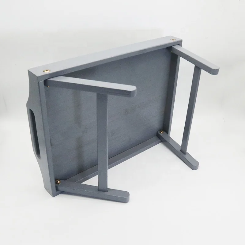 Bamboo laptop bed table folding legs Media slot laptop desk Bamboo wood bed breakfast food serving tray with phone slot