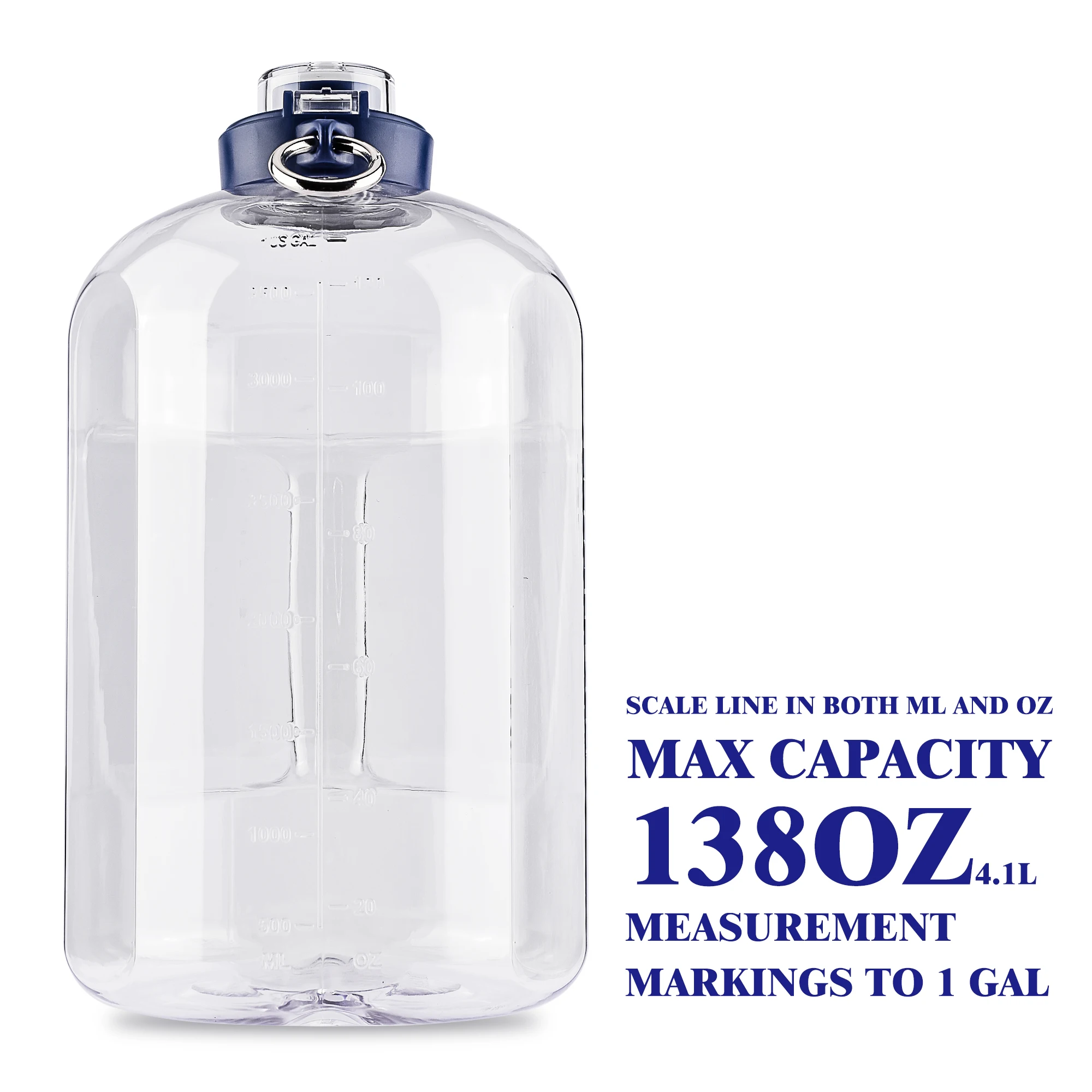  Amazon Лидер продаж таймерная бутылка для воды 1 галлон Спортивная прозрачный не содержит БФА большой кувшин с ручкой