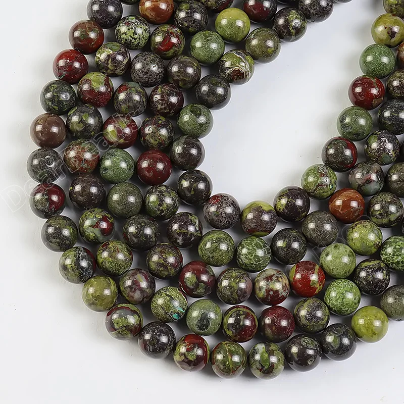 Natural Round Dragon Blood Jasper Loose Stone Beads for Jewelry Making 4mm 6mm 8mm 10mm 12mm